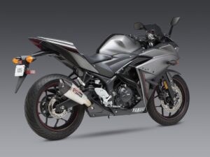Yoshimura YZF-R3 15-21 / MT-03 20-21 AT2 Stainless Slip-On Exhaust, w/ Stainless