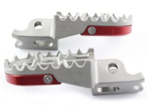 TMV Footpegs Honda Steel With Red Aluminium U-plate