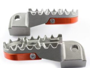 TMV Footpegs KTM Steel With Orange Aluminium U-plate