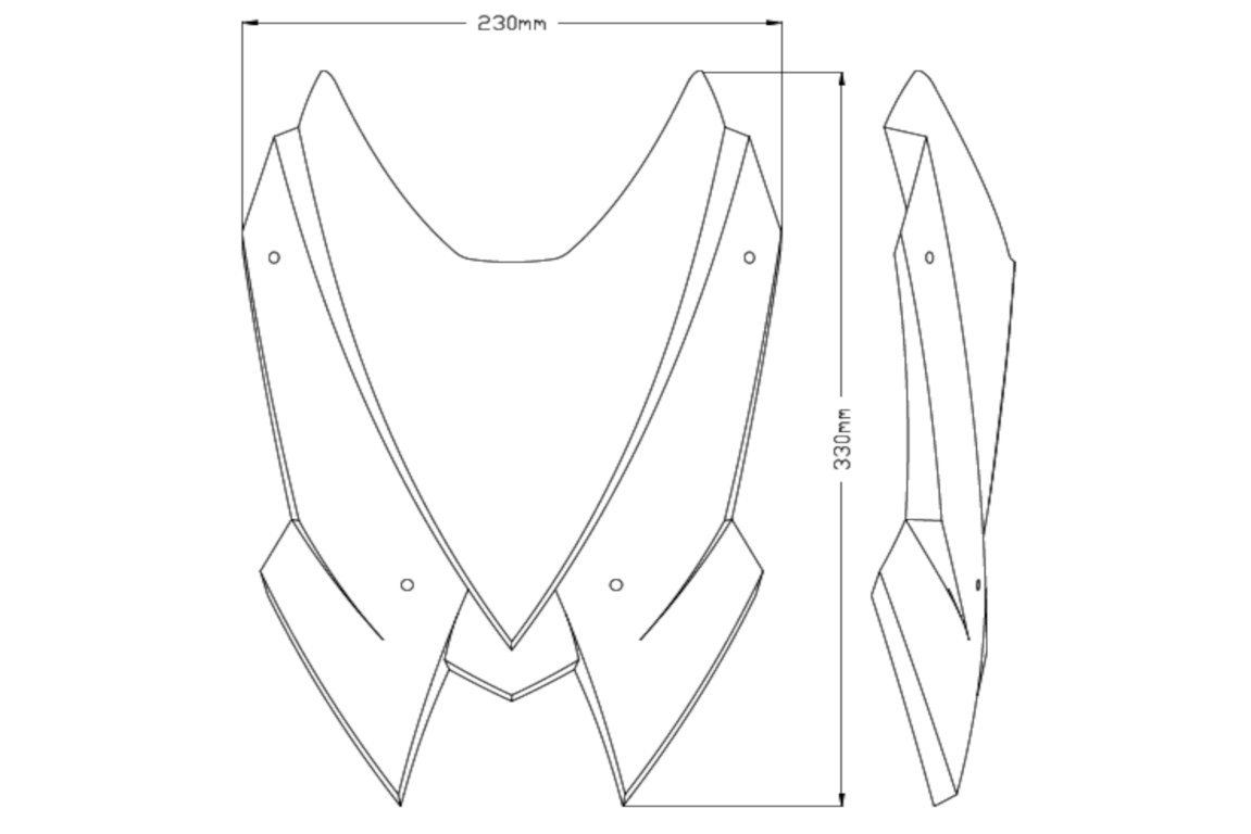Puig Windshield New Gen. Sport Kawasaki Z H2 C/Carbon Look