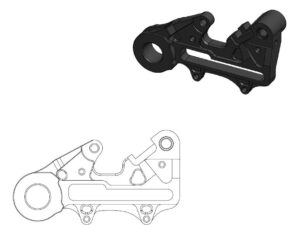 Motomaster Rear adapter Ø220mm, 22mm axle: KTM, Husqvarna 2023->