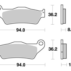 Sbs Jarrupalat Sintered Taakse