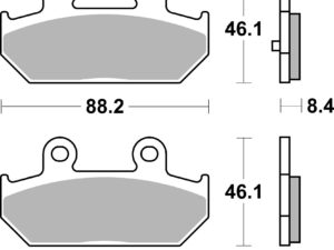 Sbs Jarrupalat Sintered Taakse (23-182MS)