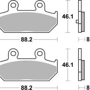 Sbs Jarrupalat Sintered Taakse (23-182MS)