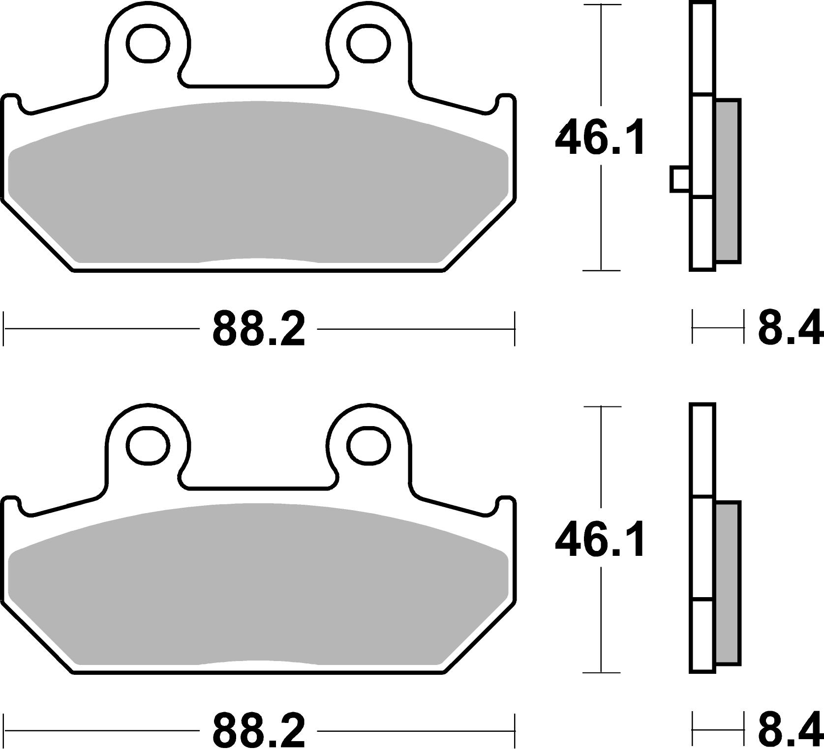Sbs Jarrupalat Sintered Taakse (23-182MS)