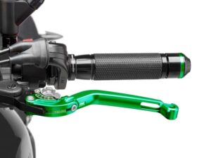 Puig Foldable Clutch Lever 16'C/Green Selector C/Silver