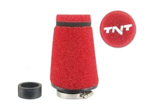 TNT Ilmasuodatin, Seed, Punainen, Kiinitys Ø 28/35mm,  (Ø 70 - 48mm x p. 100mm)