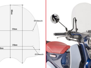 Givi Specific screen, transparent 38,5 x 40 cm (H x W) Honda Super Cub C125 (18)