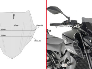Givi Spoileriplexi, savu 28 x 36,5 cm MT-09 (17-18)