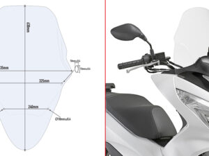 Givi Specific screen, transparent 63 x 43,5 cm (H x W) PCX 125-150 (14-17)