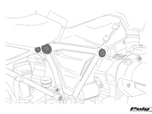 Puig Chassis Plugs Honda Monkey 125 19' C/Black