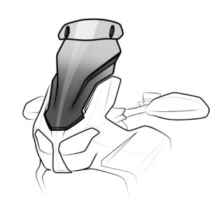 Puig Touring Screen W/Visor Crf1000L Africa Twin 20' C/