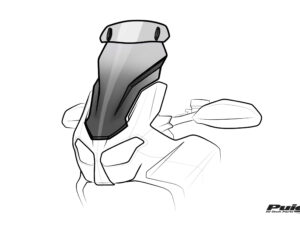 Puig Touring Screen W/Visor Crf1000L Africa Twin 20' C/