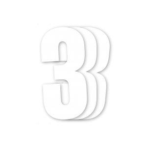 Blackbird kilpanumerot valkoinen 3kpl/srj 13x7cm #3