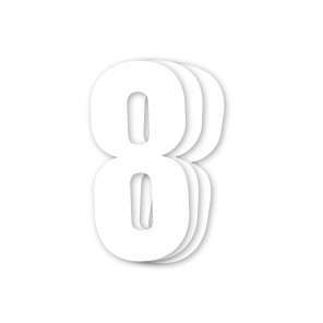 Blackbird kilpanumerot valkoinen 3kpl/srj 13x7cm #8