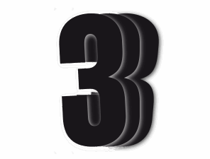 Blackbird kilpanumerot musta 3kpl/srj 13x7cm #3