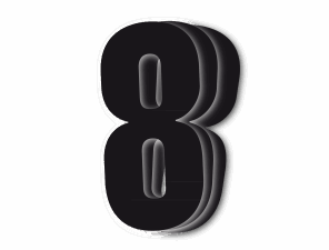 Blackbird kilpanumerot musta 3kpl/srj 13x7cm #8