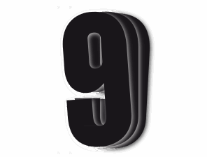 Blackbird kilpanumerot musta 3kpl/srj 13x7cm #9