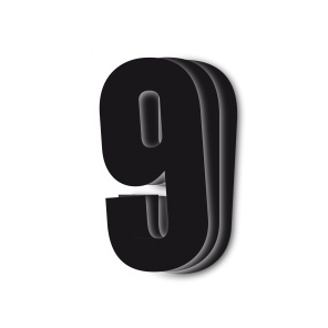 Blackbird kilpanumerot musta 3kpl/srj 13x7cm #9