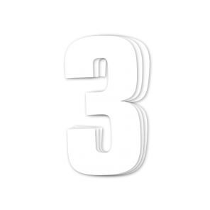 Blackbird kilpanumerot valkoinen 3kpl/srj 16x7,5cm #3