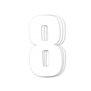 Blackbird kilpanumerot valkoinen 3kpl/srj 16x7,5cm #8