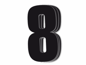 Blackbird kilpanumerot musta 3kpl/srj 16x7,5cm #8