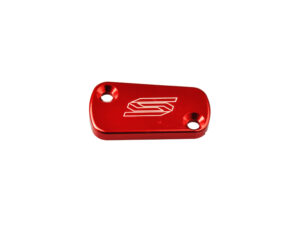 Scar Rear Brake Reservoir Cover - Kawasaki/Suzuki Red color