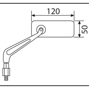 Puig Rear Mirror Mod.Mt End M8 S/Izdo C/Silver
