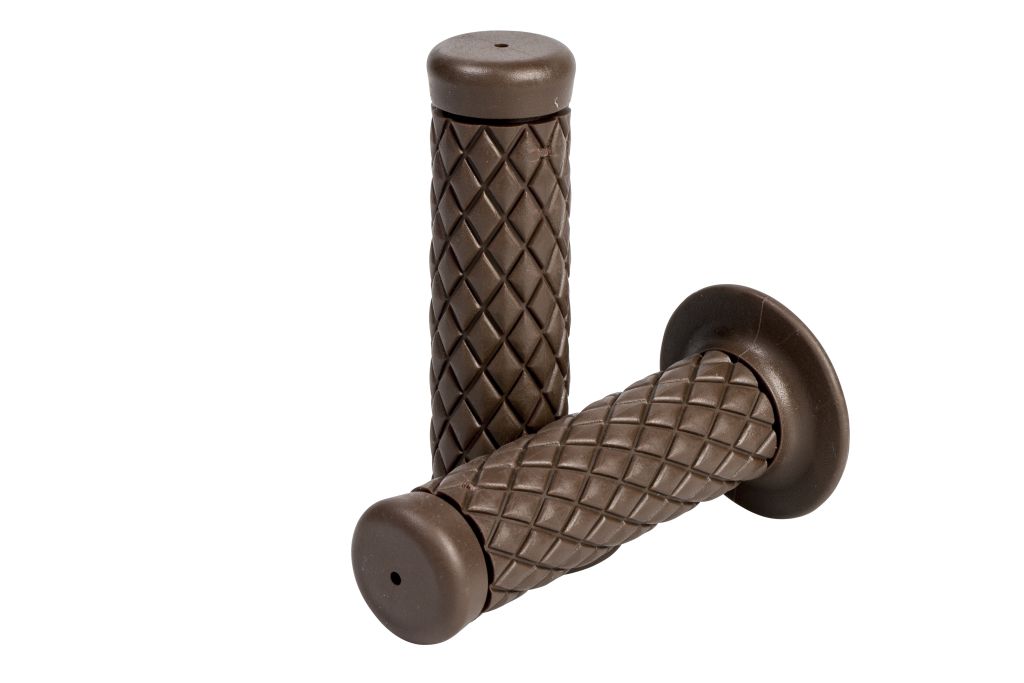 Handgrips, Cafe style, Brown for Ø 22 mm (7/8")