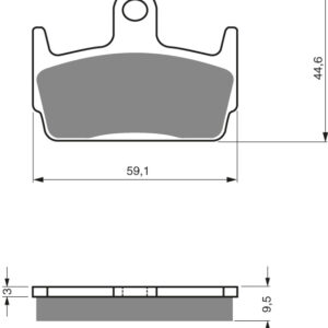 GOLDFREN Jarrupalat 131 Ceramic carbon AD SYM Jet SportX 50 06-15 Rear