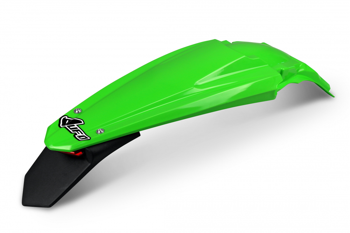 UFO Rear fender with enduro led KX250F 17-20 KX450F 16-18 green 026