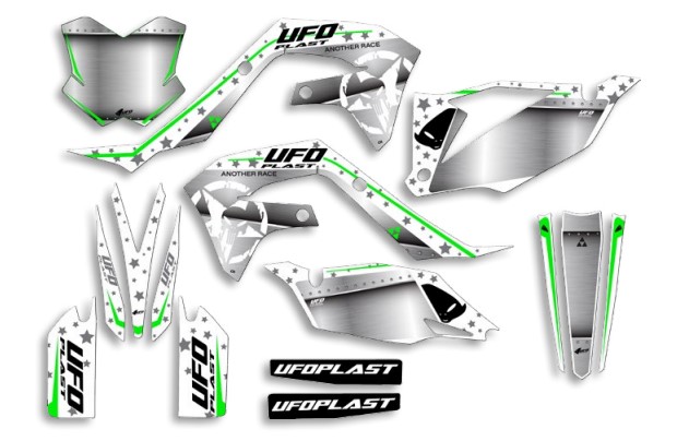 UFO Graphic Kit KX250F 2021-,KX450F 2019- Stardust White