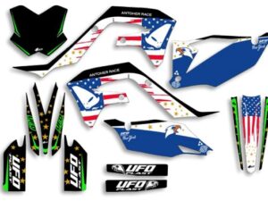 UFO Graphic Kit KX250F 2021-,KX450F 2019- Patriot Black