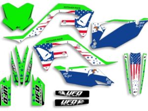 UFO Graphic Kit KX250F 2021-,KX450F 2019- Patriot Neon Green
