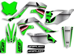 UFO Graphic Kit KX250F 2021-,KX450F 2019- Thunder Neon Green