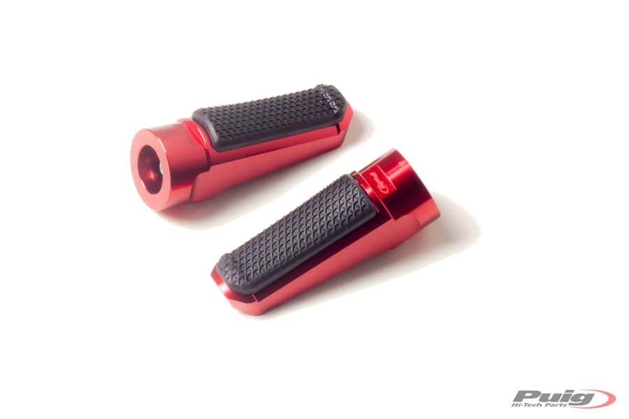 Puig Footpegs Racing+Rubber Rig/Left C/Red