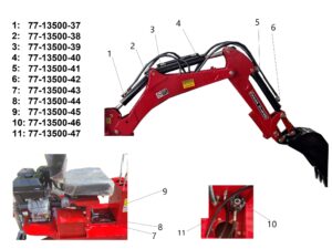 Bronco Hydrauliletku Nostopuomi takimmainen 77-13500