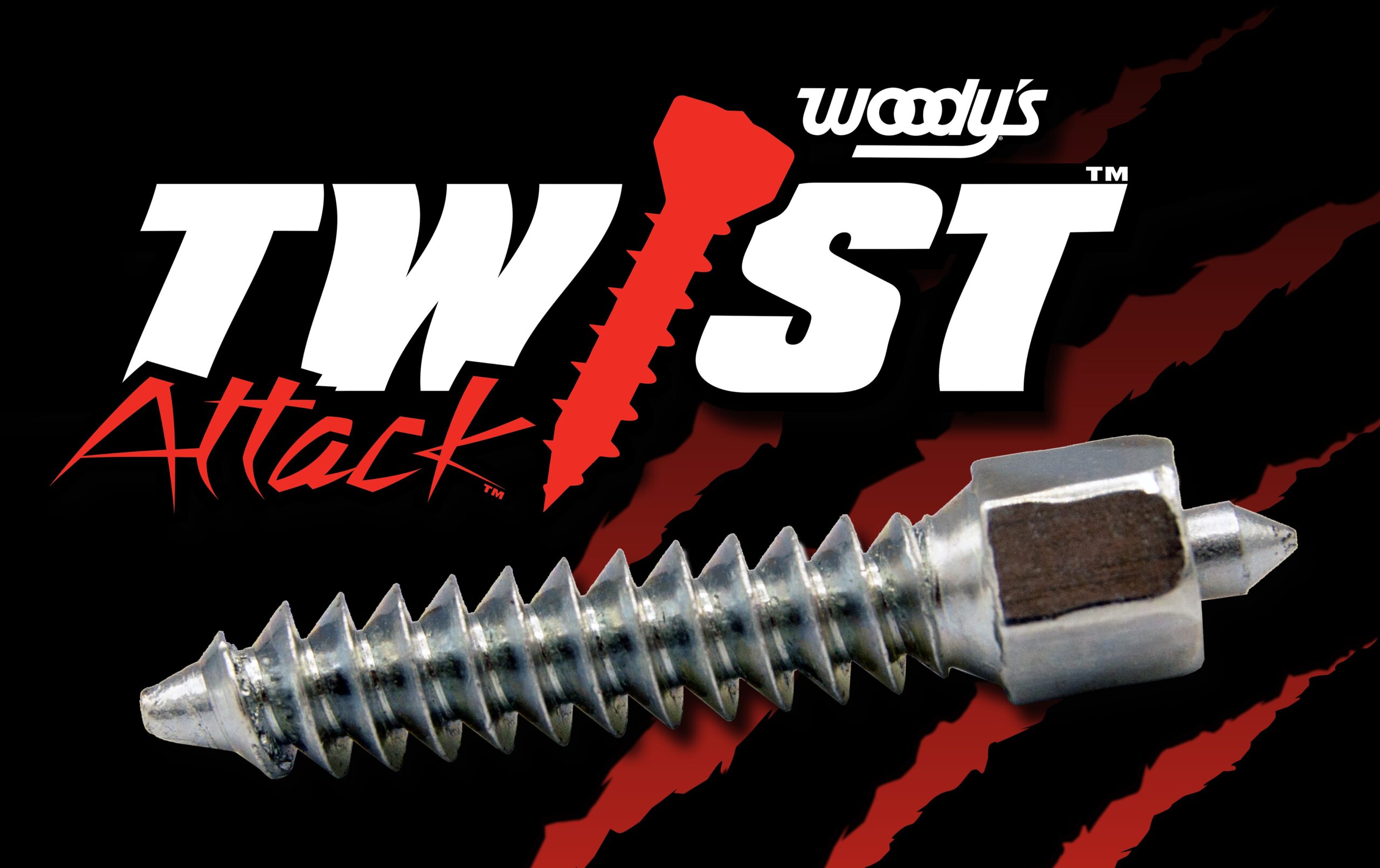WoodyŽs 32mm Attack Carbide Nastaruuvi 100kpl +asenn. työkalu.