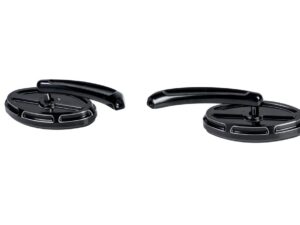 Mirror Gunner CNC Black-Alu, per pair