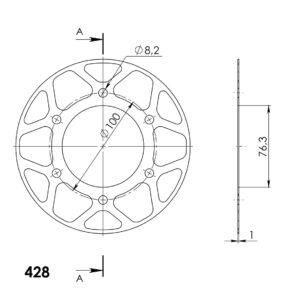 Supersprox Edge 1844:48 Punainen alumiinilevy