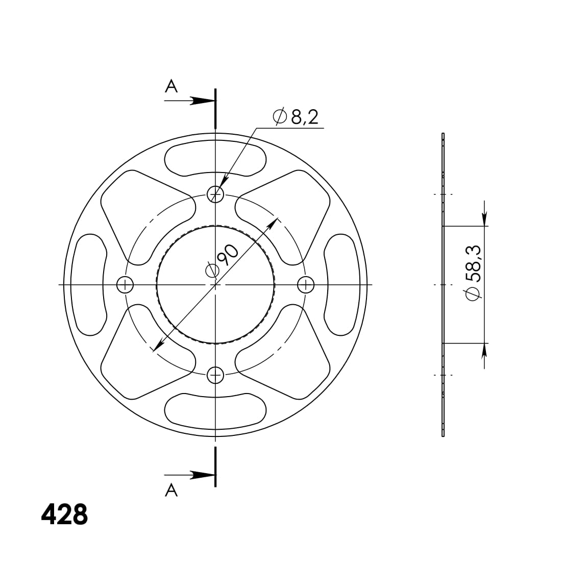 Supersprox Edge 803:45 Punainen alumiinilevy