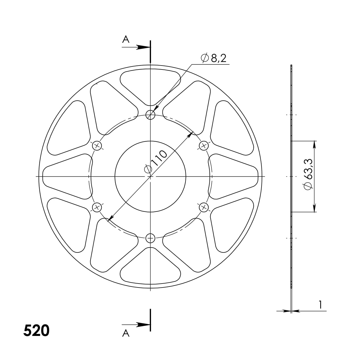 Supersprox Edge 905:45 Oranssi alumiinilevy