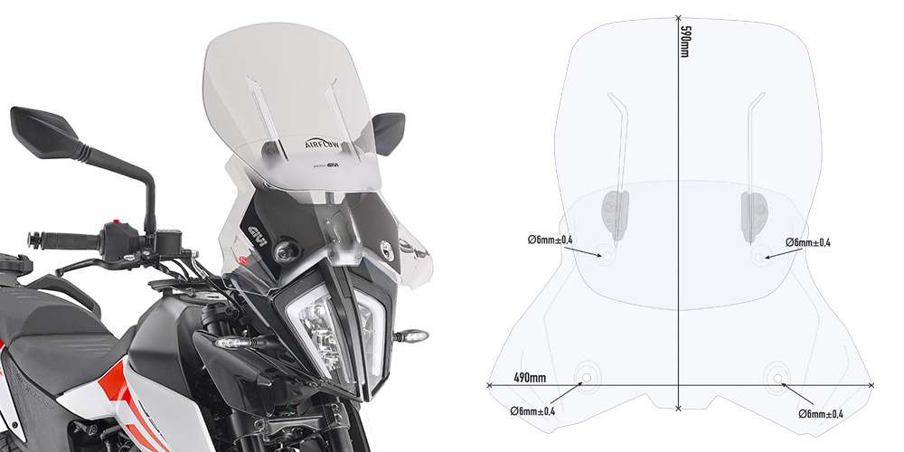 GIVI WINDSCREEN KTM 390/790 ADVENTURE