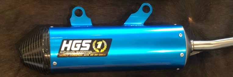 HGS Äänenvaimennin sininen hiilikuitupäädyllä 2T Racing YZ125 22-