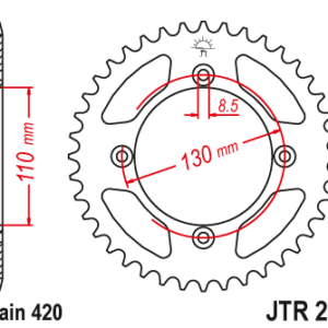 JT Takaratas Alumiini 7075 T6 Punainen JTA215.56RED