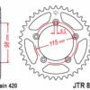 JT Takaratas Alumiini 7075 T6 Musta JTA894.46BLK