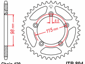 JT Takaratas Alumiini 7075 T6 Musta JTA894.46BLK