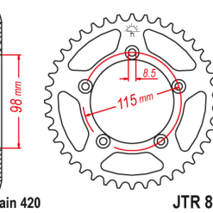JT Takaratas Alumiini 7075 T6 Musta JTA894.46BLK