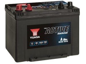 Yuasa M26-80S Active Marine Start Battery 12V 80Ah 650A Huom.Rullakkorahti (18)