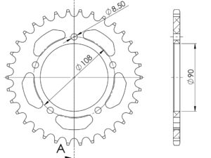 Supersprox Alumiini takaratas RAL-1022:38 Hopea